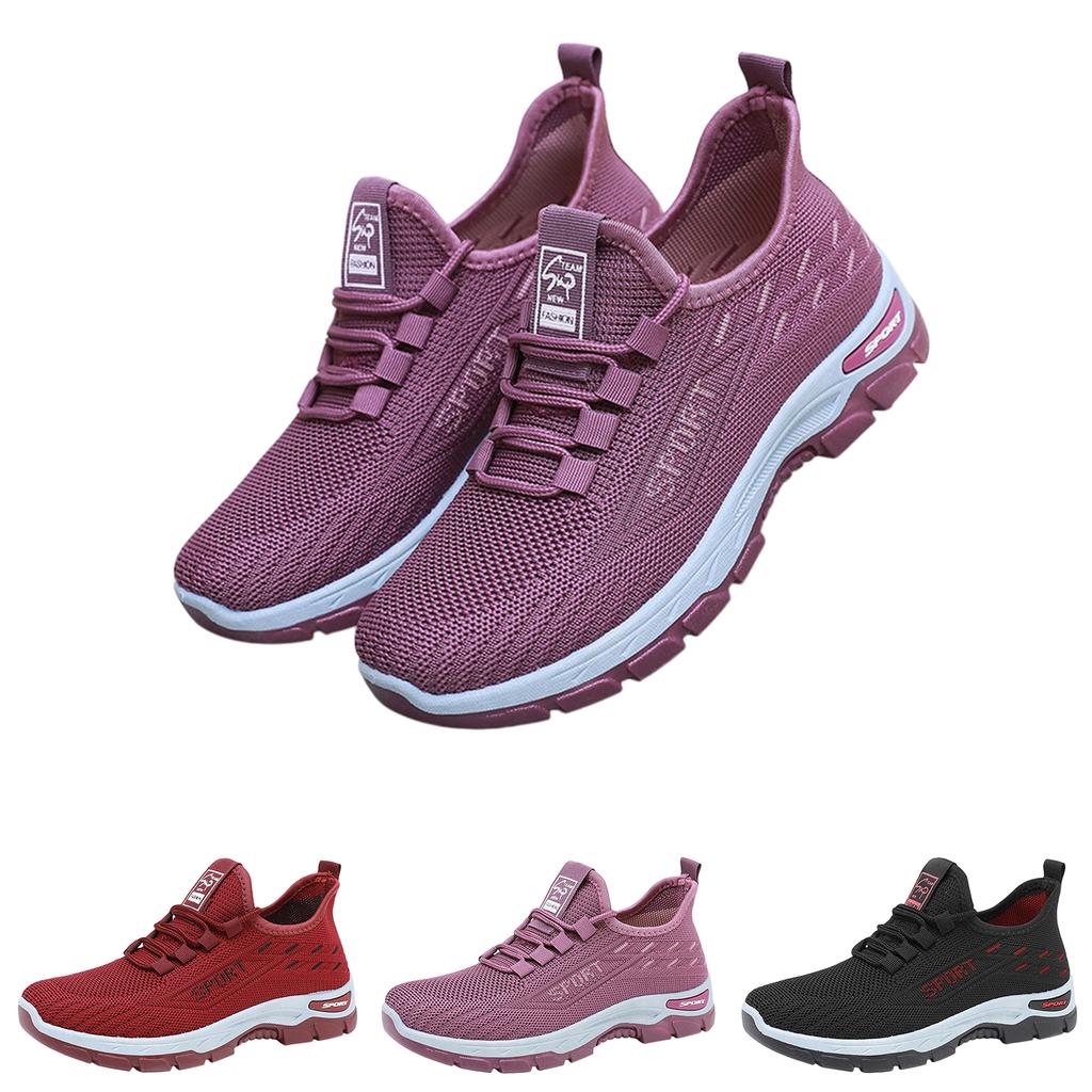 Lightweight Breathable Women Sport Sneakers Slip On Athletic Shoes Flexible Sole Running Gym Walking Footwear