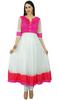 Atasi Womens White Anarkali Salwaar Suit with Dupatta Chic Indian Ethnic