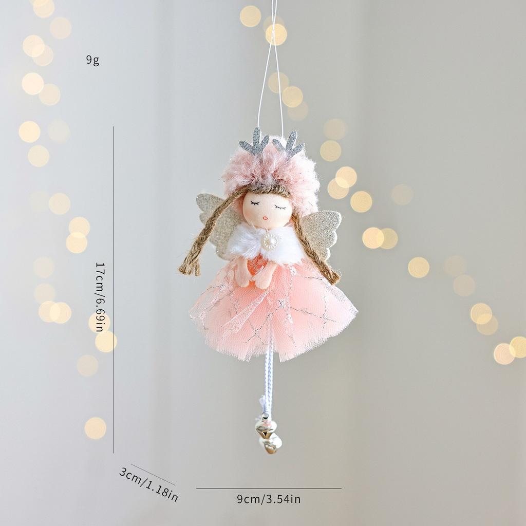 Sitting Elf Doll Angel Pendant Cute Little Girl Christmas Tree Ornaments Hanging Decorations Kids Children Day Gift