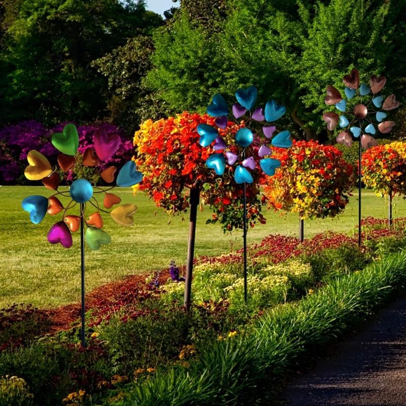 Rotating Wind Spinner Sculpture Suitable For Outdoor Decorations Easy Assembly Metal Garden Art Design Weather Resistant