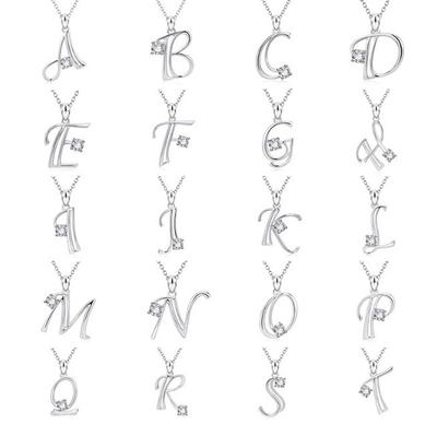 Μοντέρνο κολιέ με διαμάντια σε ευρωπαϊκά και αμερικανικά 26 αγγλικά γράμματα