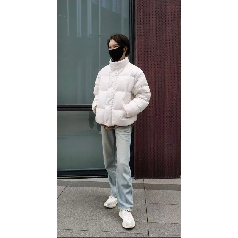 Down jacket short white duck down Yu Shuxin men and women couple jacket bread jacket winter
