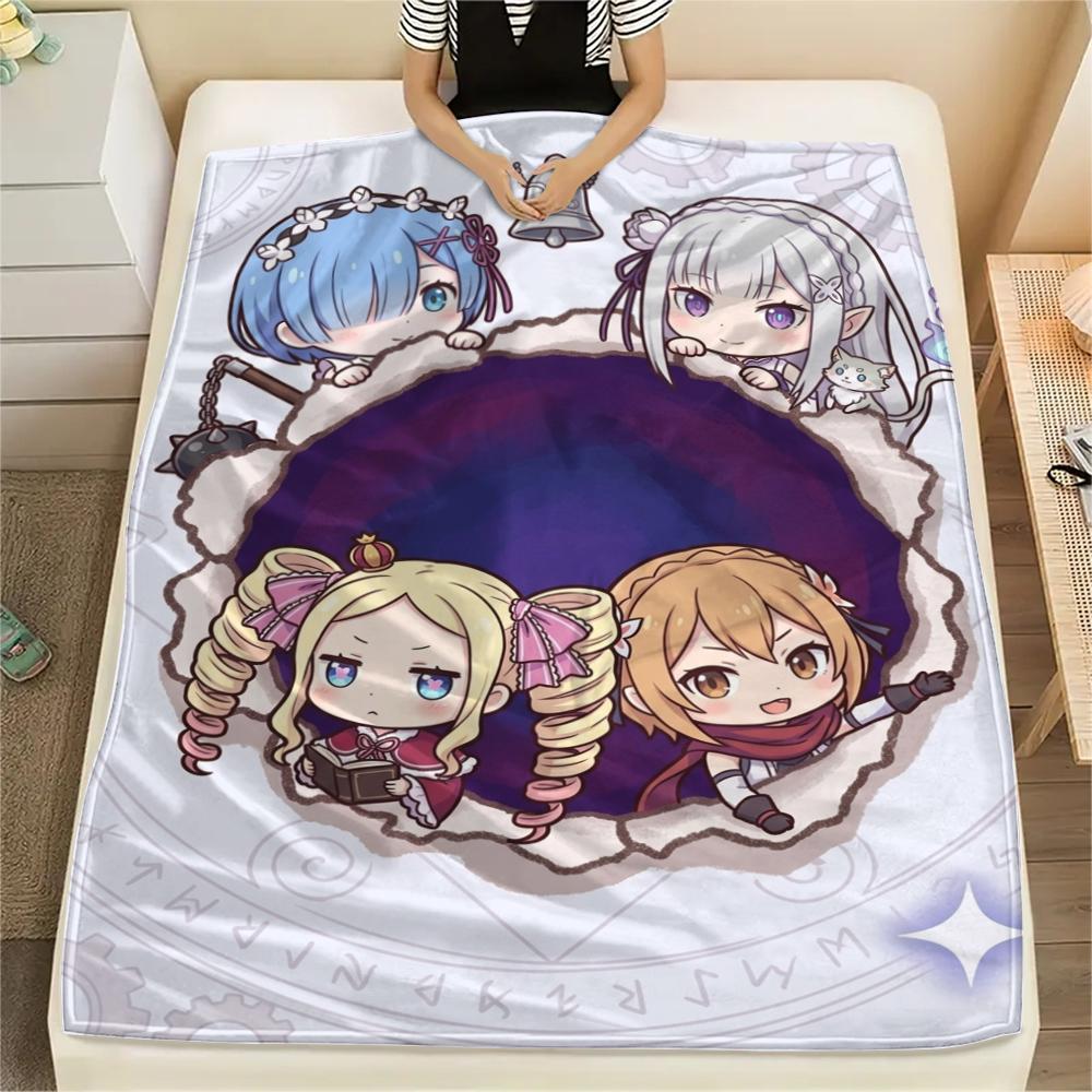 

1Pc ReZero Print Flannel Blanket, High quality Comfortable for All Seasons, Home Decor, Warmth and Comfort, Perfect for Christmas Gifts 80cm x 120cm