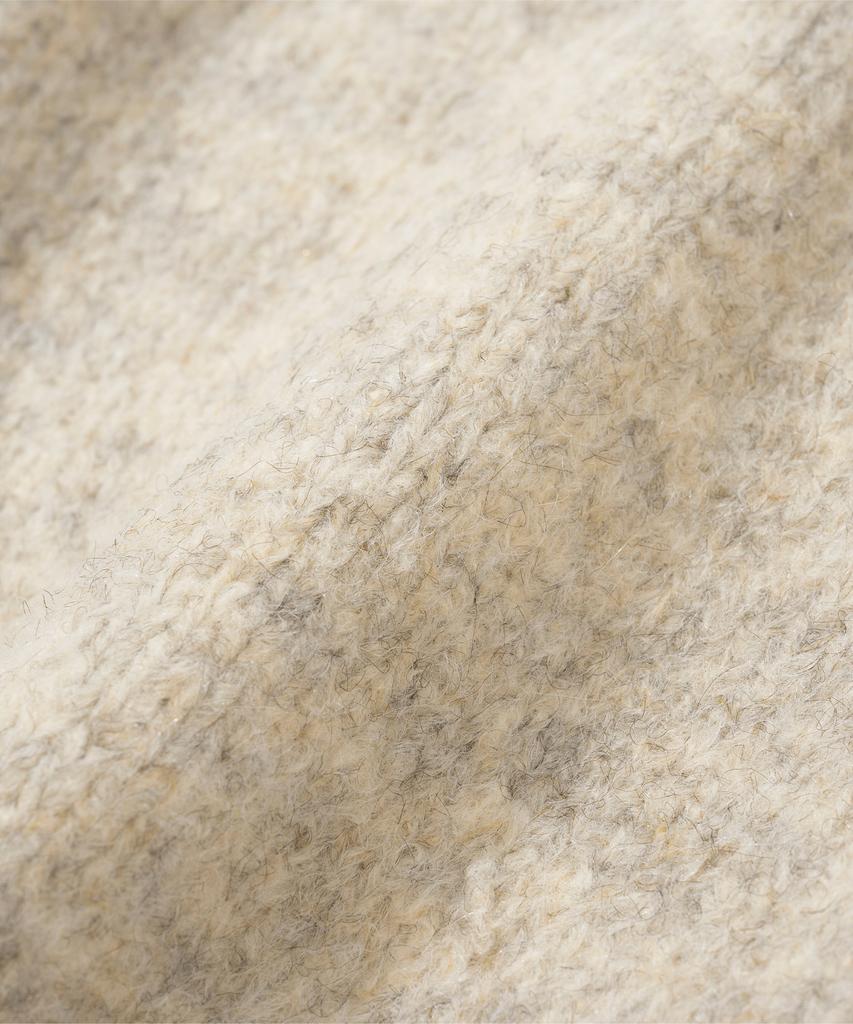KNITTED (Unixsex) Boucle Raglan Crop Round Knit Oatmeal