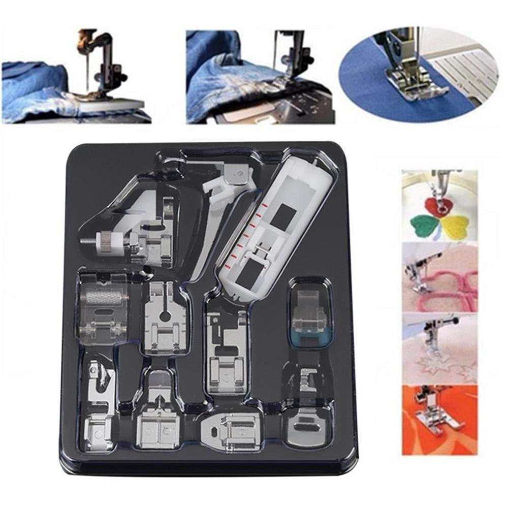 11pcs Sewing Machine Presser Feet Set Universal Low Shank Snap On Accessories Kit for Home Use