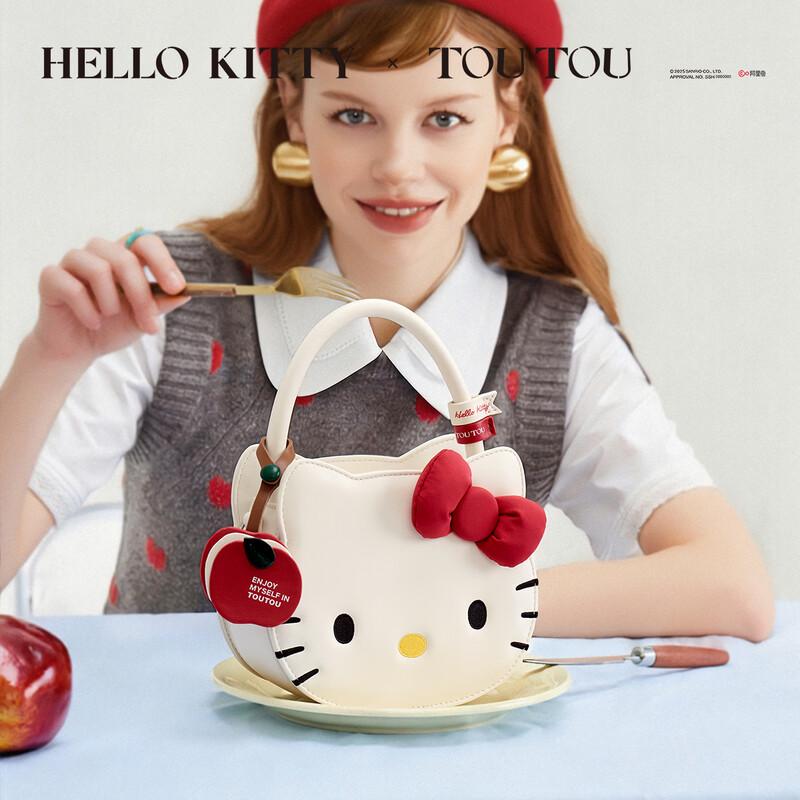 Borsa a mano Toutou Hello Kitty Faccia di Gatto in Denim