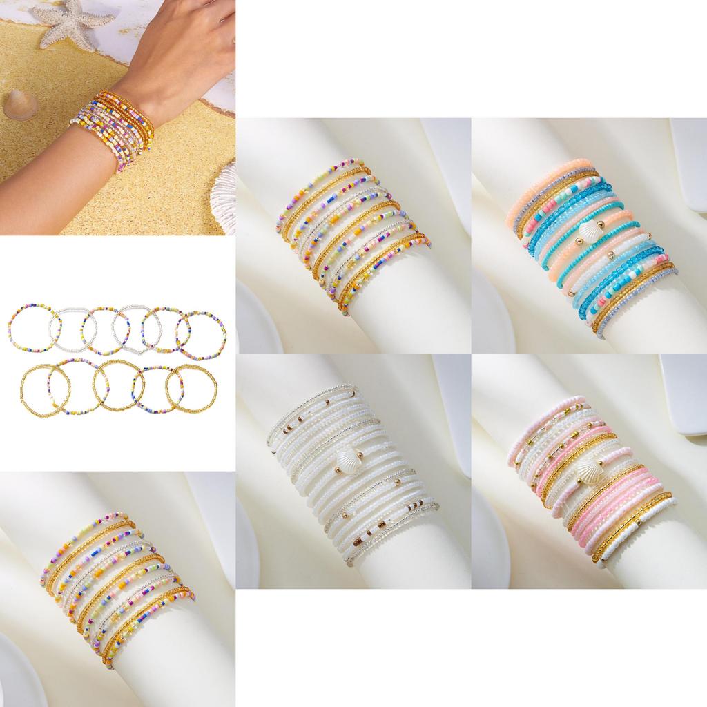 Boho Chic Beaded Multilayer Bracelets With Geometric Shapes For Women Accessory