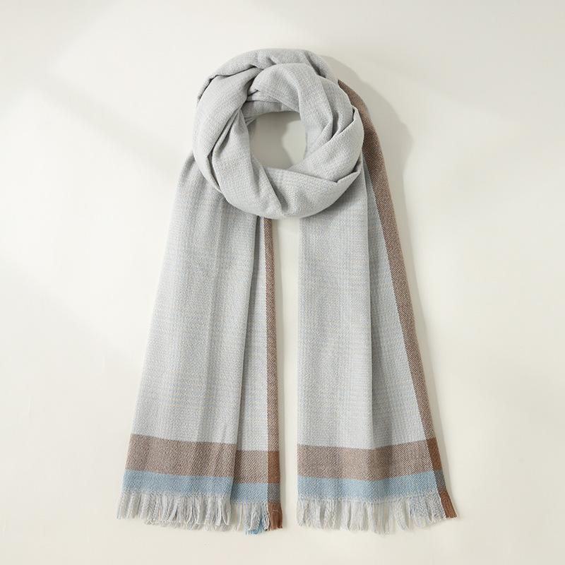 New Imitation Cashmere Scarf Japanese and Korean Sweet Mid-length Scarf for Women Autumn and Winter Tassel Scarf Shawl for Women