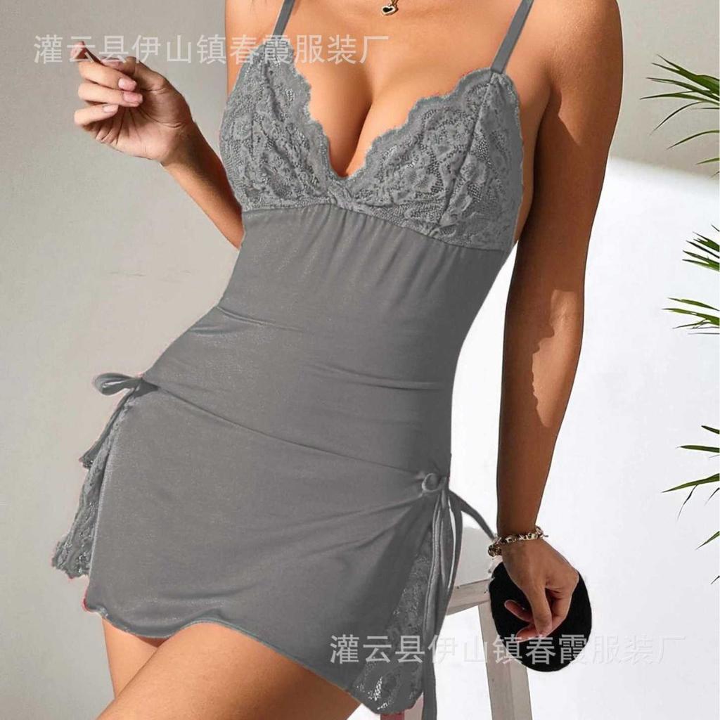 New Suspender Nightdress Women's Underwear Elegant Lace Edge, Wind Thin Nightdress