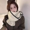 Korean Contrast Knitted Scarf Winter Keeping Warm Fashion Retro Versatile Scarf
