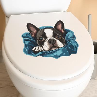 Wholesale of Cartoon Cute Dog Bathroom Toilet and Toilet Stickers for Home Beautification