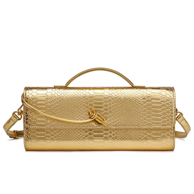 Trendy dámská psaníčka: Kabelka přes rameno crossbody bageta s krokodýlím a hadím vzorem