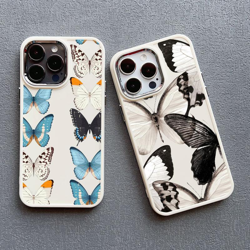 Silikon-Handyhülle für iPhone 16 Pro Max 15 14 Pro Max Plus 13 12 Mini 11 Pro Max XR XS X Neue Mode Elegante Schmetterlings-Abdeckungen