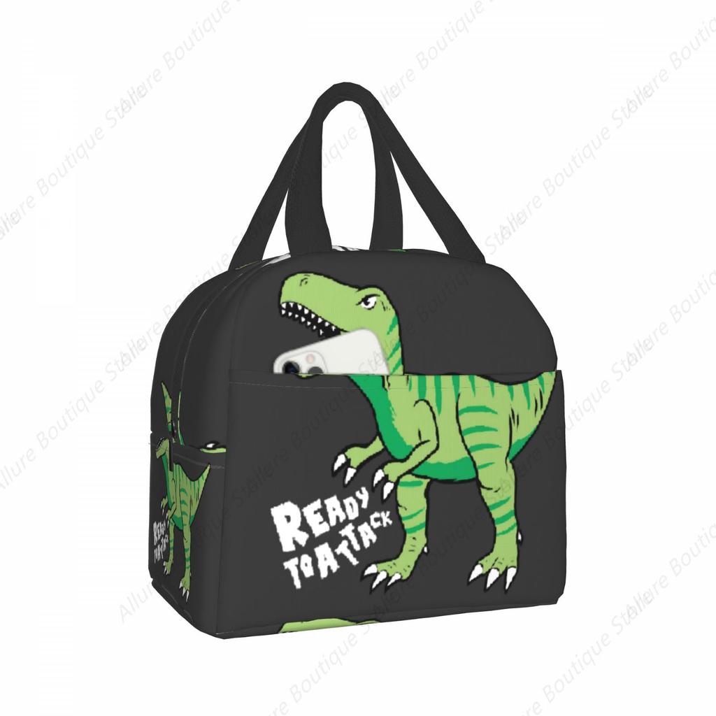 Tynosaurus Rex Lunch Bag Waterproof Insulated Canvas Cooler Bag Thermal Cold Food Picnic Travel Tote for Women Children