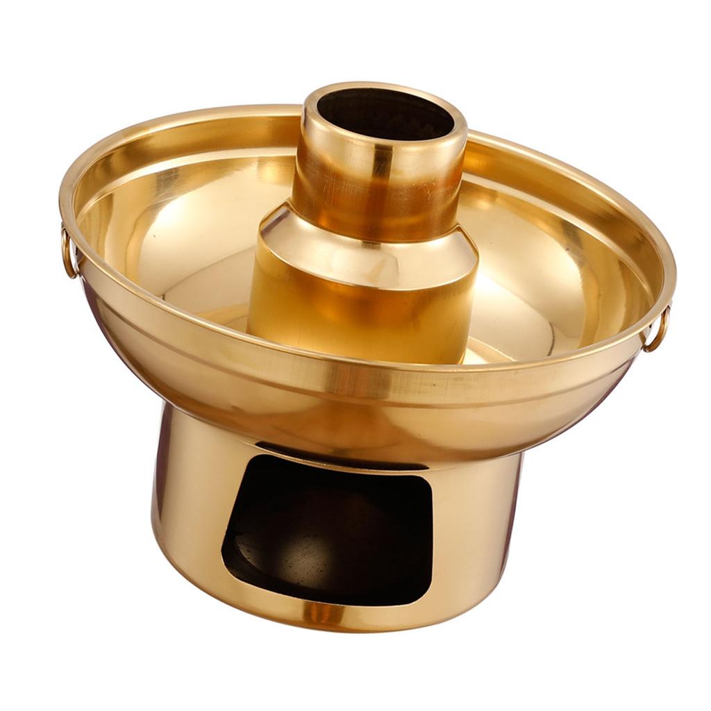 Stainless Steel Dry Ice Hot Pot Light Luxury Exquisite Milk Tea Hot Pot for Ice Cream Fruit Dessert for Home Party S