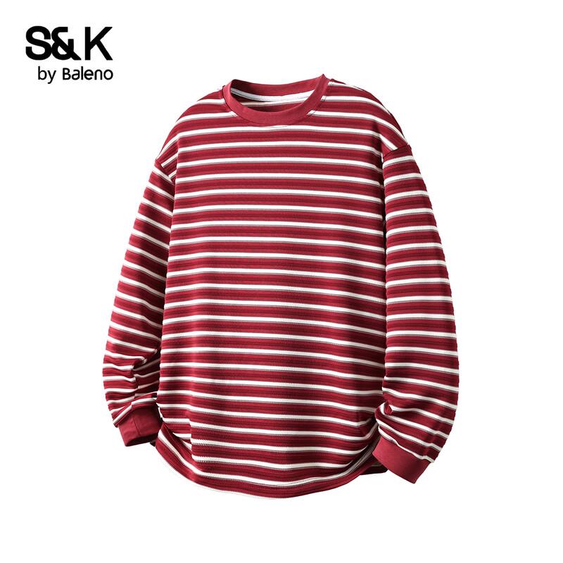 Мужская полосатая футболка с длинным рукавом Baleno S&K 5XL