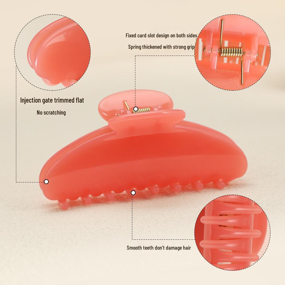 Large Semicircle Jelly Color Updo Hair Claw Clip for Thick Hair
