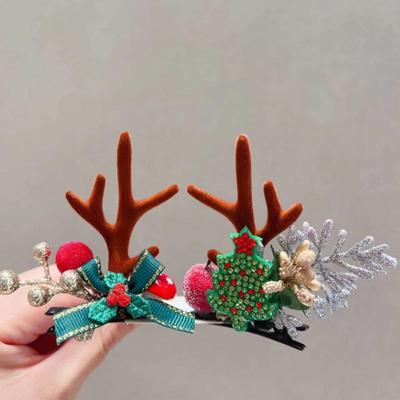 2 Adet/set Noel Saç Tokaları Kızlar Kadınlar için Kawaii Noel Geyiği Kulak Saç Tokaları Noel Partisi Saç Tokası Saç Aksesuarları Başlık