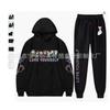 Mens Oversized Hooded Sweatshirt Jogger Pants Set With Front Back Print - 2025 Casual Streetwear