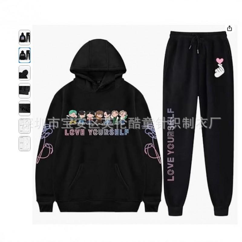 Mens Oversized Hooded Sweatshirt Jogger Pants Set With Front Back Print - 2025 Casual Streetwear