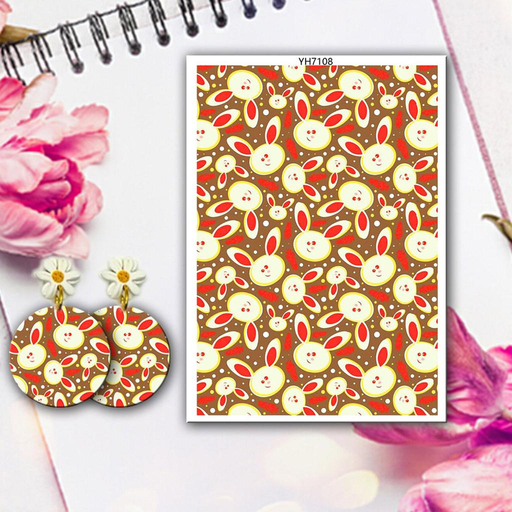 Clay Transfer Paper Easters Colored Eggs Transfer Paper Water Soluble Clay Transfer Sheets Easy To Use for Clay Earrings