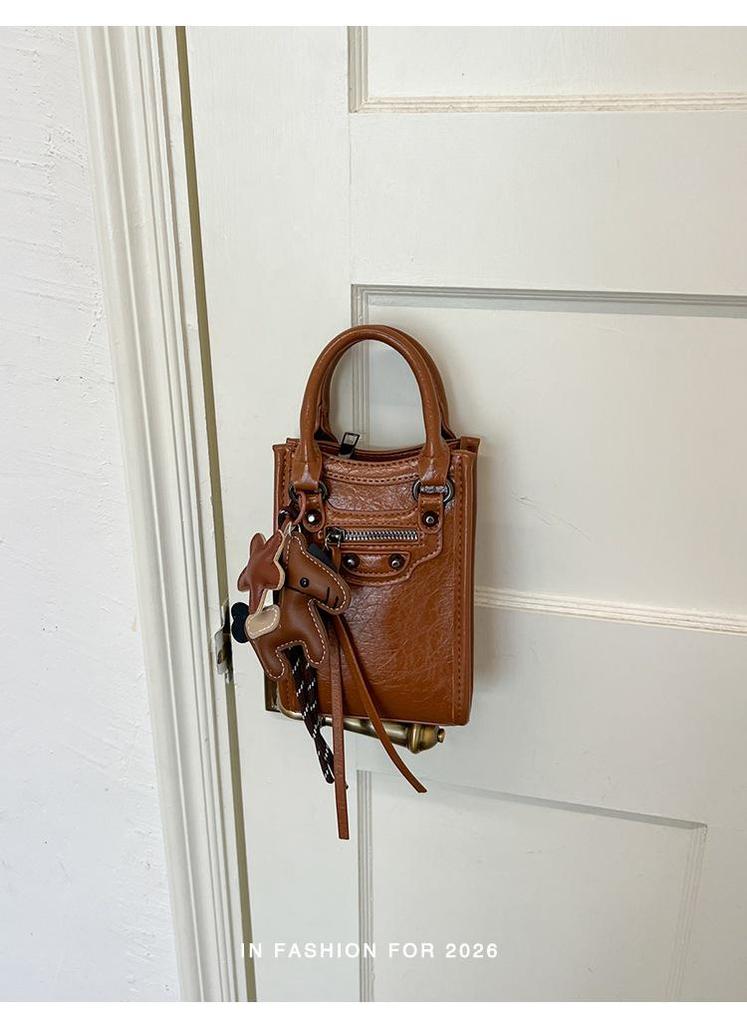 Trendy Rivet Motorcycle Crossbody Phone Bag - Unisex Small Niche Handbag