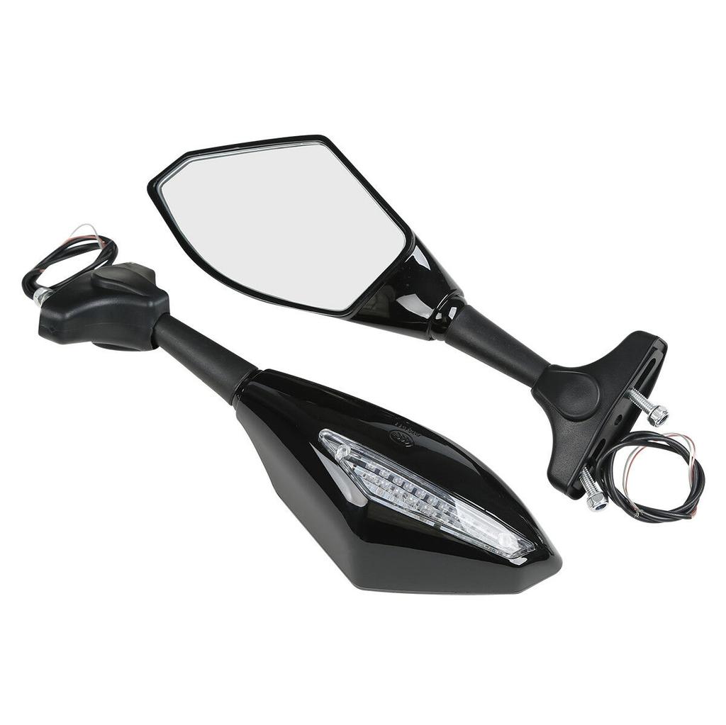 Motorcycle LED Turn Signal View Mirrors For Kawasaki ZX-6R ZX636 ZX6RR ZX10R Yamaha R1 R6 SUZUKI GSXR 600 1000