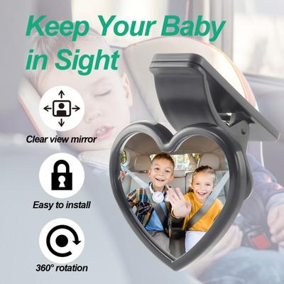Universeller Auto-Innenrückspiegel Herzförmiger Baby-Spiegel Weitwinkel-Konvexspiegel