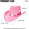 Breathable Cowboy Hats Studs Adjustable Ribbon Band White Pink Color Western Theme Party Outdoor