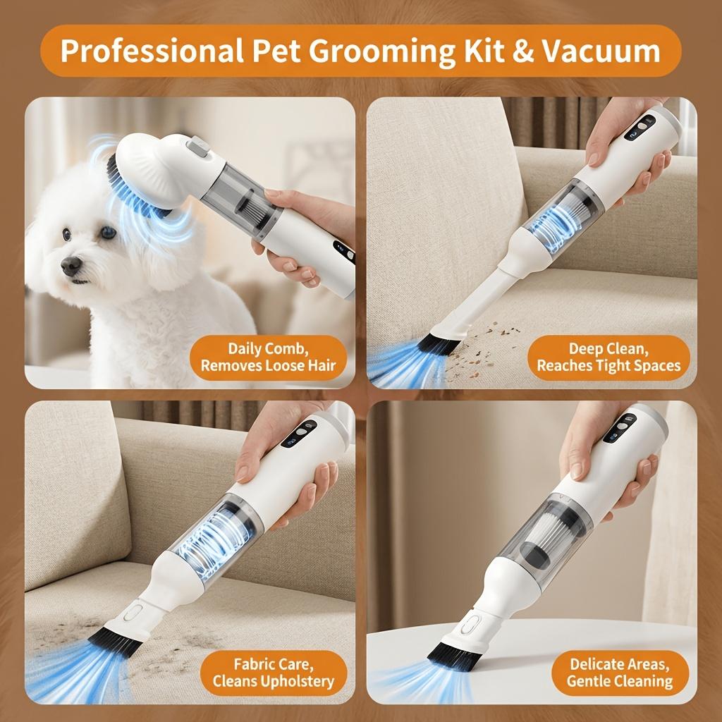 A Handheld Pet Vacuum Cleaner That Combs and Sucks up Pet Hair to Prevent It from Flying Around. Its Powerful Suction Sweeps Away Hair and Dirt