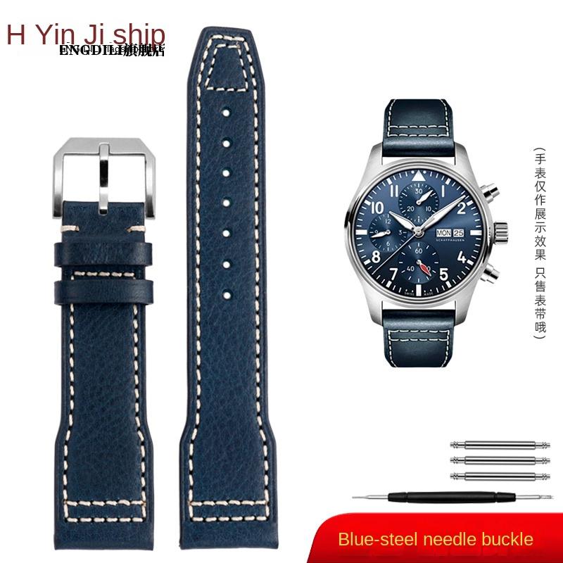 High Quality Italian Cow Leather Watchband for IWC Big Pilot IW388103 IW378005/003/001 Mark 18 Men Watch Strap 20 21mm Bracelet