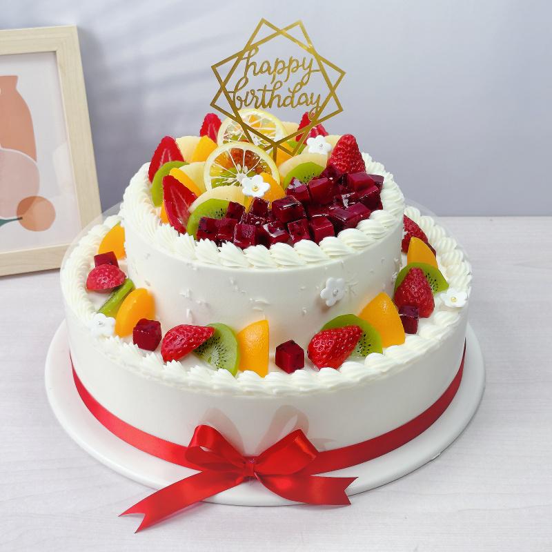 2025 Europäisches zweistöckiges Obstkuchenmodell für Ausstellungszwecke