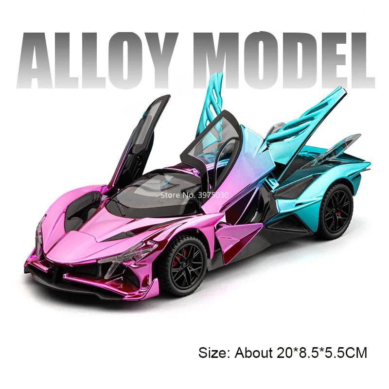 1:24 Schaal 720S Apollo Evo Auto's Speelgoedmodel Miniatuur Sportauto Wielen Terugtrekmechanisme Rubberen Band Voertuigmodellen Festival Cadeaus