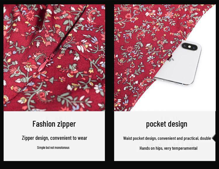 Elegantes florales Langarmkleid für Frauen mittleren Alters und ältere Frauen - Kollektion Frühling & Herbst 2025