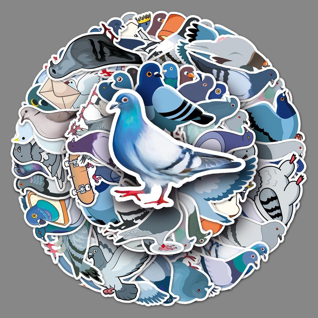 50 Pigeon Graffiti Cartoon Animal Stickers for Kids – Waterproof DIY Guka Suitcase & Water Bottle Decor