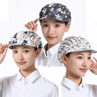 Oil-Resistant Cooking Hat Flower Printed Sanitary Cap New Chef Hat Kitchen Supplies