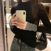 Spring Temperament Semi-turtleneck Contrasting Knitted Top Women's Inner Bottoming Shirt Slim-fitting Sweet and Spicy Sweater