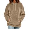 Women's Casual Color Hoodie - Loose Fit Plush Pullover Sweatshirt for Everyday Wear