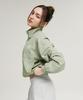 Leijibi Cool Touch Airlight Crop Loose Fit Women'S Zip-Up Rash Guard Olive