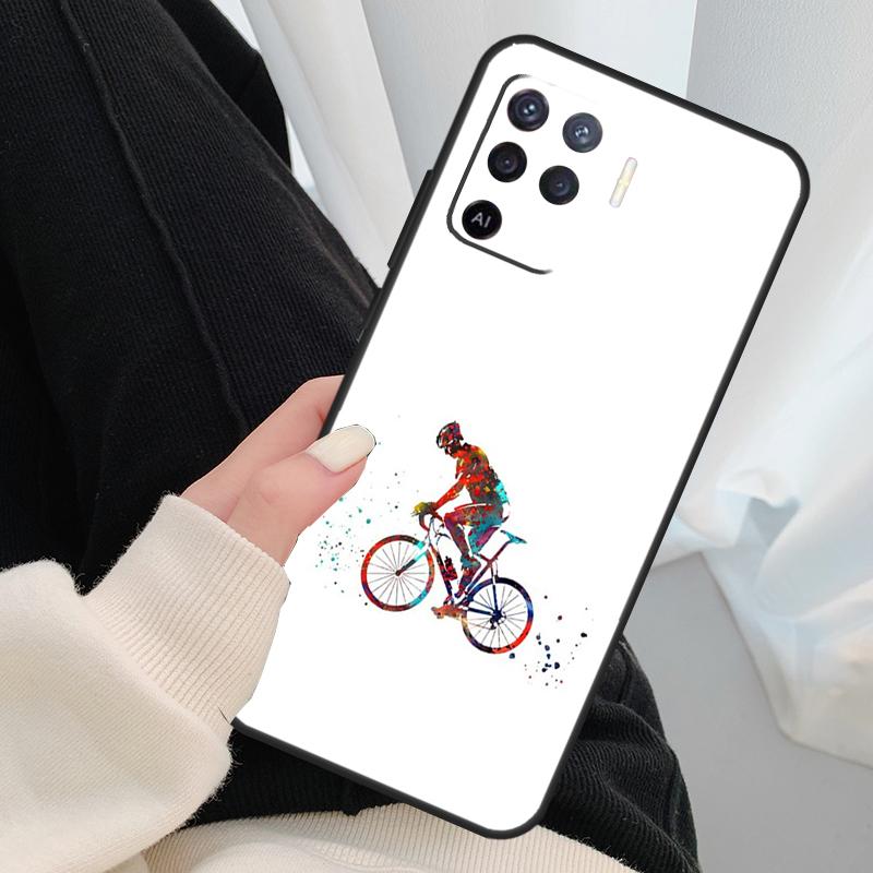 Bike Bicycle Case For Oppo A54 A74 A94 A18 A57 A17 A77 A38 A58 A78 A98 A80 A60 A40 A96 A76 A16 A15 A5 Pro