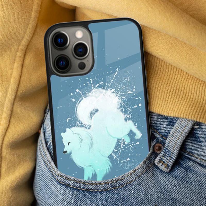 Cartoon Samoyed Dog Soft Phone Case for iPhone 17 Air 16e Pro max 15 Pro 13 14 Plus 11 12 MagSafe Magnetic Coque