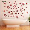 19Pcs 3D Acrylic Mirror Star Wall Stickers Self Adhesive Star Decals Removable DIY Mural for KidsBedroomLivingRoom HomeArt Decor