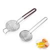 Egg White Separator Spiral Shape with Long Handle 304 Stainless Steel Food Grade Egg Yolk Filter for Kitchen