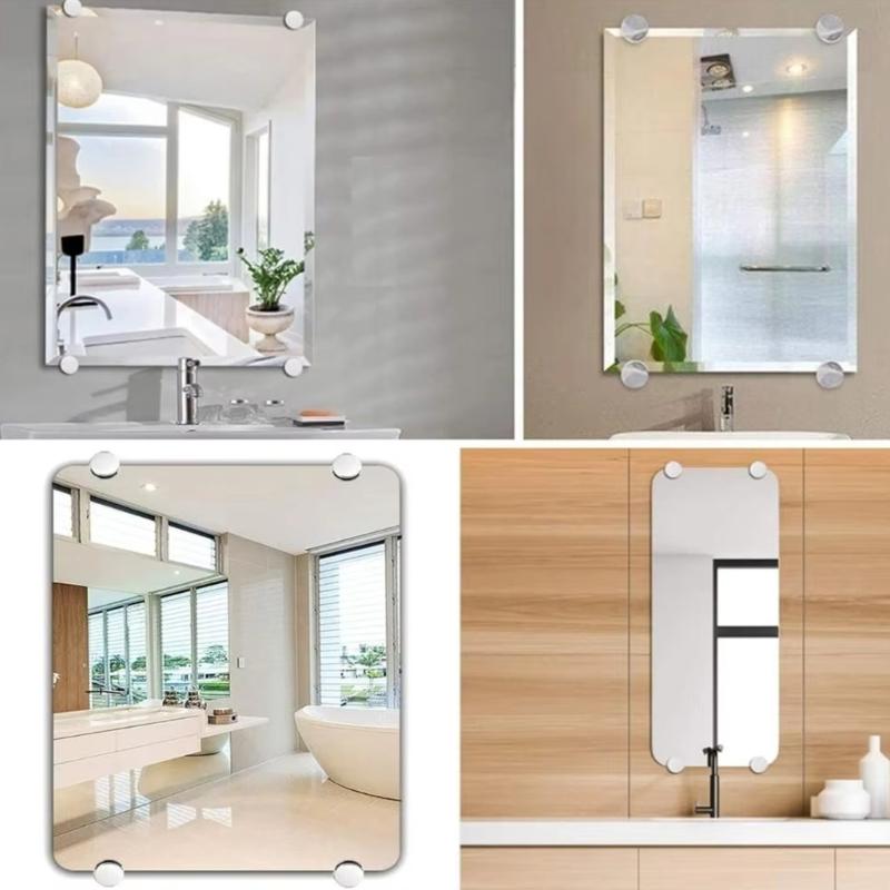 Modern Zinc Alloy Shelf Bracket Quick Setups Advertising Plate Glass Clamp Bathroom Mirror Glass Fixed Fitting Enduring