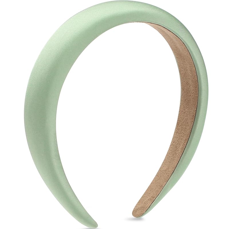 WantGor Padded Headband for Women, Wide Sponge HeadBands Plain Solid Hair Band Hoops Vintage Yoga Head Bands Fashion Elastic Hairband Accessories