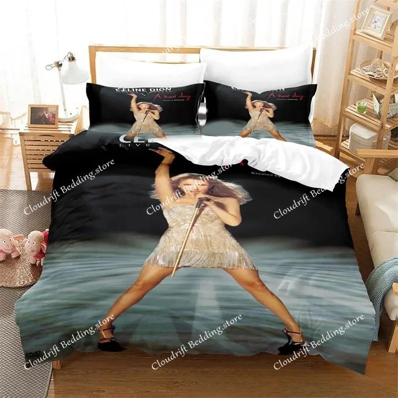 Rapper Sängerin C-CelineS Dion Bettwäsche-Set Sängerin C-Celine Dion Bettbezug Kissenbezug Für Erwachsenen Jungen Mädchen Schlafzimmer Dekoration963