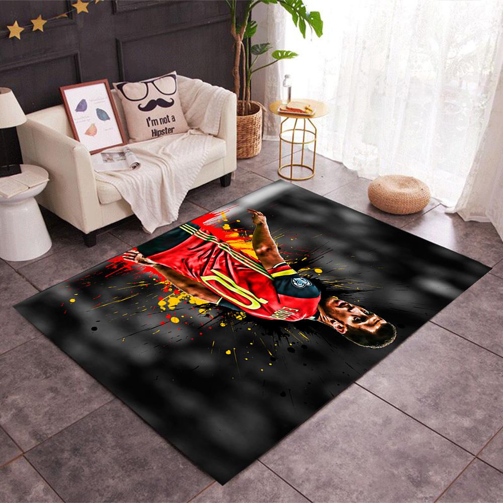 Blue Energy Soccer Player Area Rug Design for Outdoor Bedrooms Decorate room Dining Room Antislip Carpet Anime Office Decor Spiritual Gift