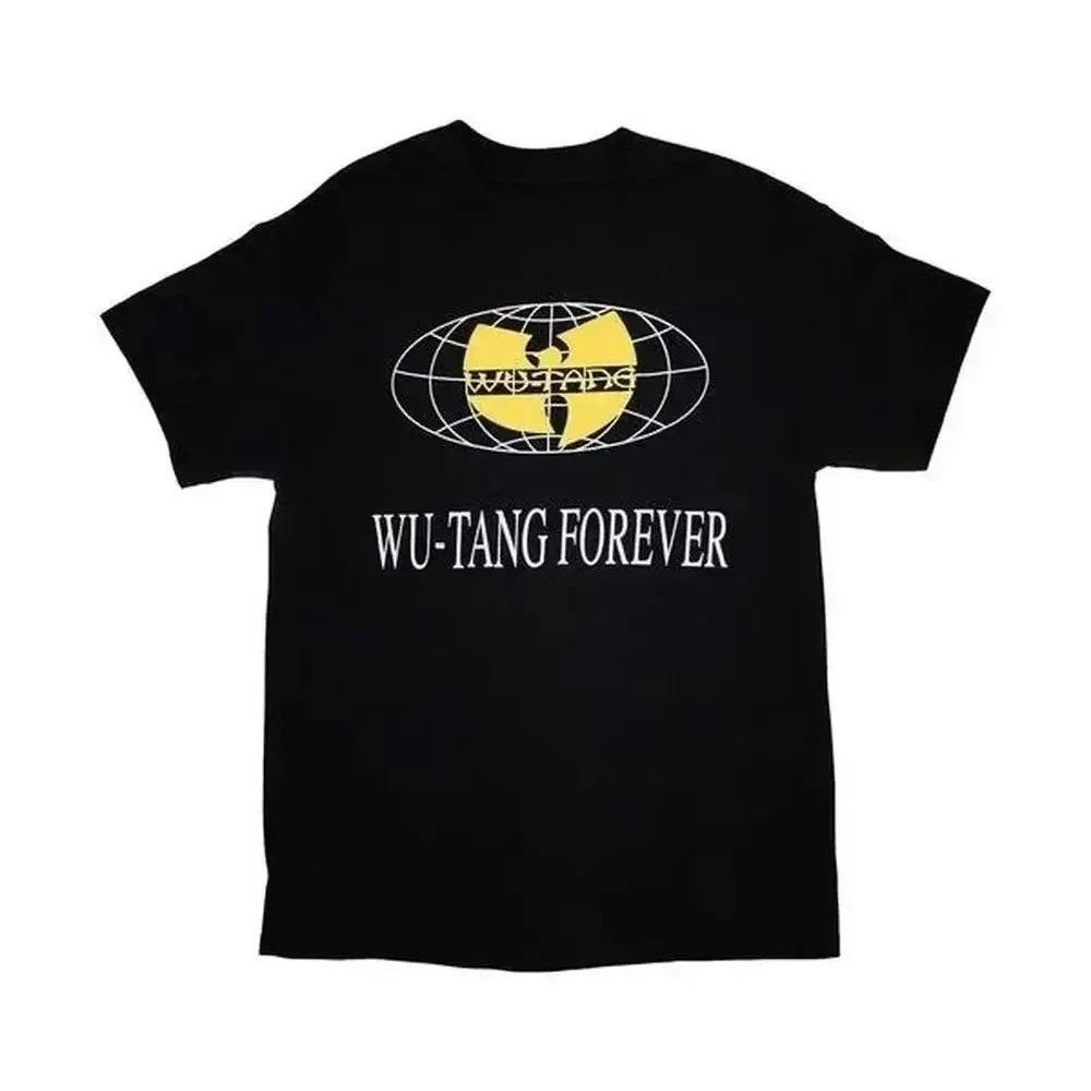 T-shirt Unisex Cotone Pesante Oversize Hip Hop Streetwear con Grafica Logo Globo 3D Retrò Wu-Tang Clan