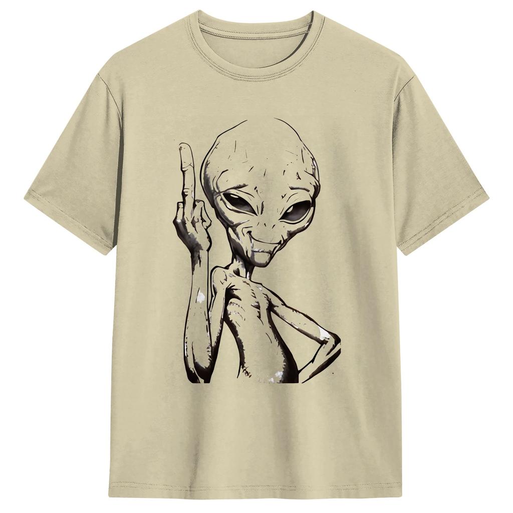 Unisex Tshirt Ufo We Come In Space Alien Funny Pure Cotton Tee Shirt Short Sleeve T Shirt O Neck Tops Unique
