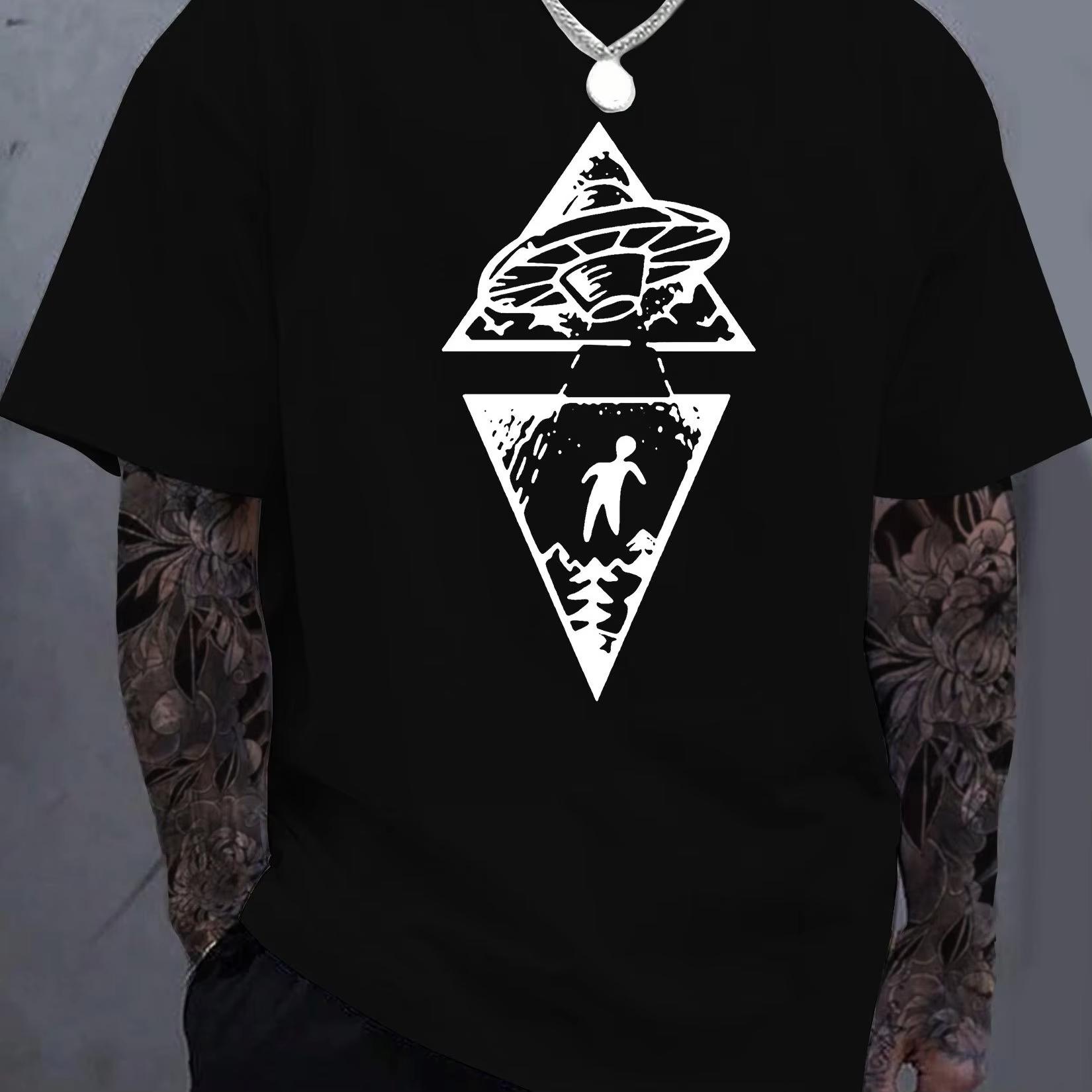 

Чоловіча літня бавовняна модна повсякденна вільна креативна цікава футболка з принтом, з круглим вирізом та короткими рукавами S